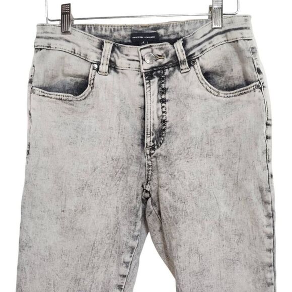 Universal Standard Seine Gray Acid Wash Stretch Skinny Ankle Crop Jeans Sz 4 - Picture 2 of 6